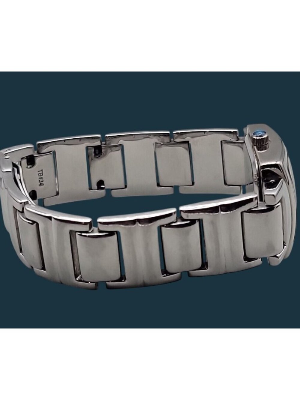 Vintage Android USA OKO Designs Square Silver Tone Women's Watch 22mm 6.5" 1990s - Picture 8 of 16